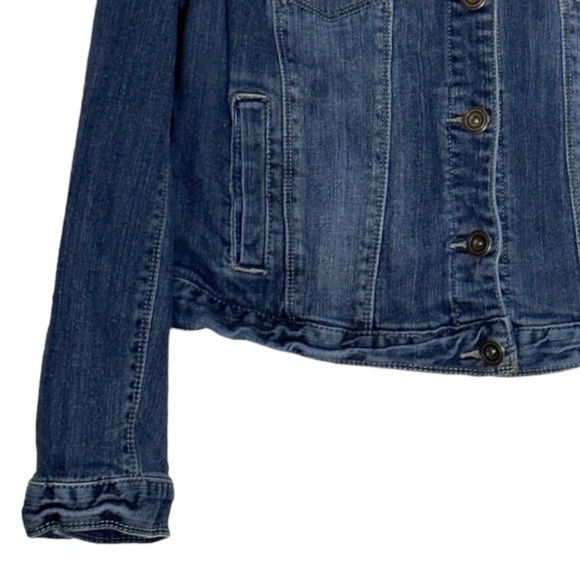 Lane Bryant Studded Crop 12 Trucker Jean Jacket Stretch Denim 90s Y2K - Picture 6 of 8